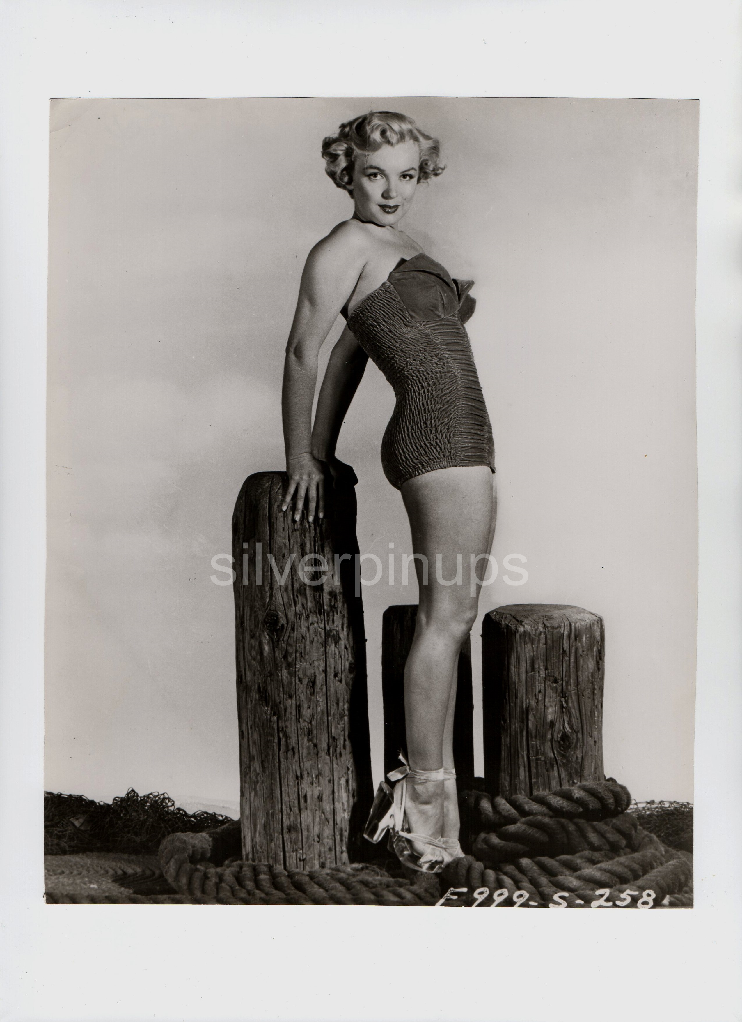 Orig 1951 Marilyn Monroe In Swimsuit Rare Pin Up Portrait… Gorgeous Silverpinups