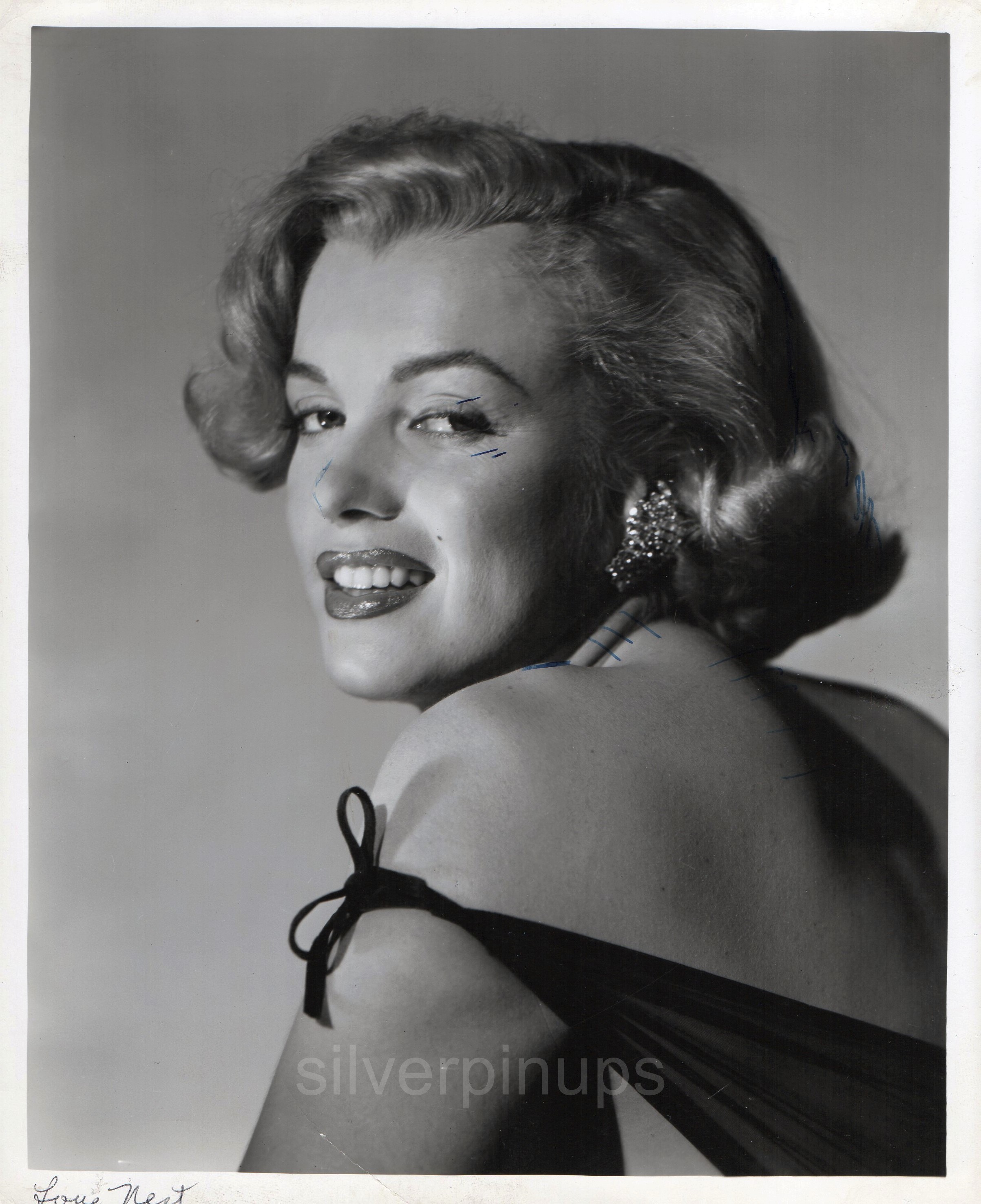 Orig 1951 Marilyn Monroe Rare Un Retouched Proof Glamour Portrait “love Nest” Silverpinups