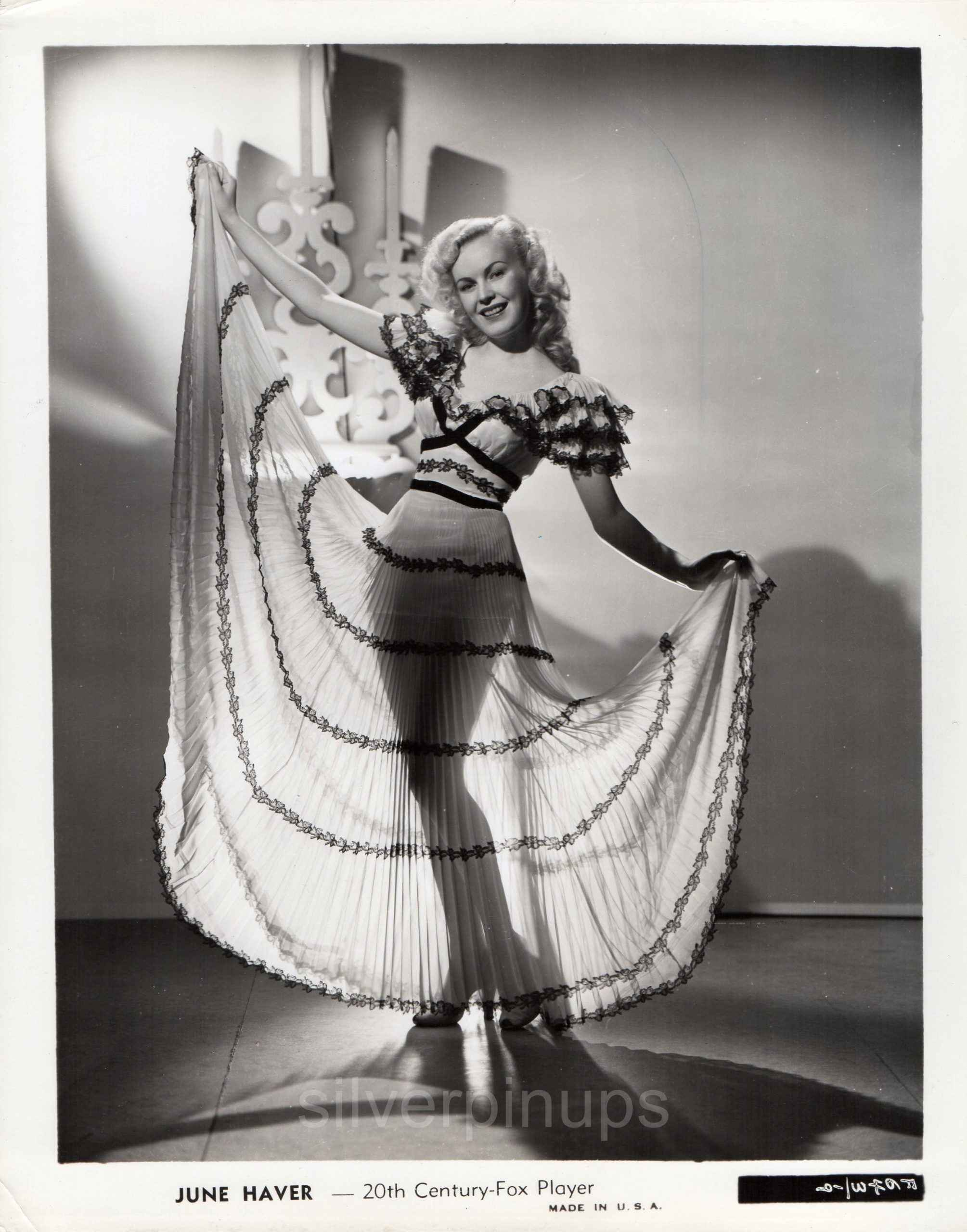 Orig June Haver Leggy And Sheer Glamour Gown Portrait Leg Art Silverpinups