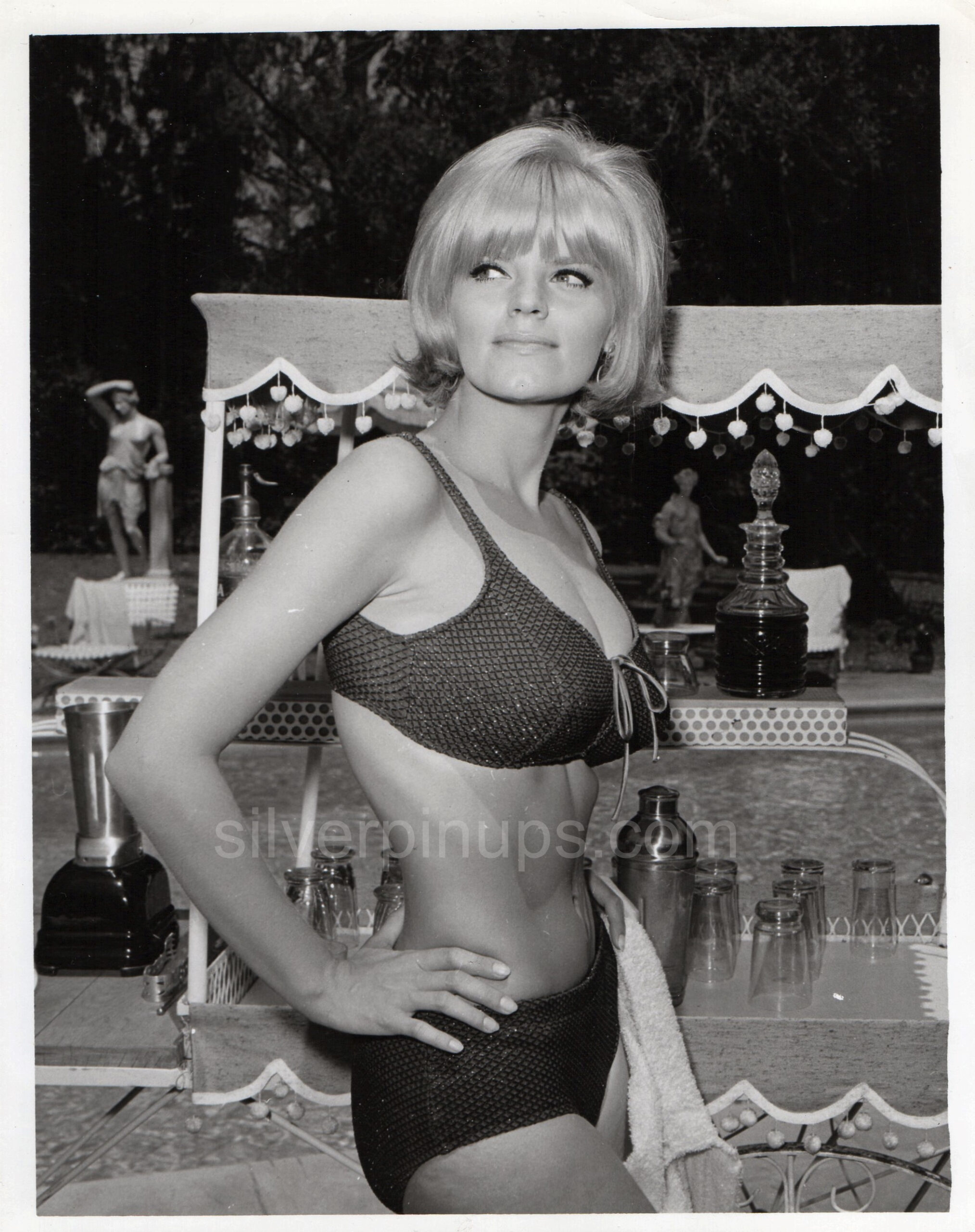 Orig 1966 Carol Wayne Busty Bikini Debut Pin Up Portrait “the Man From U N C L E” Silverpinups